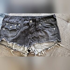 True Religion black Jean shorts